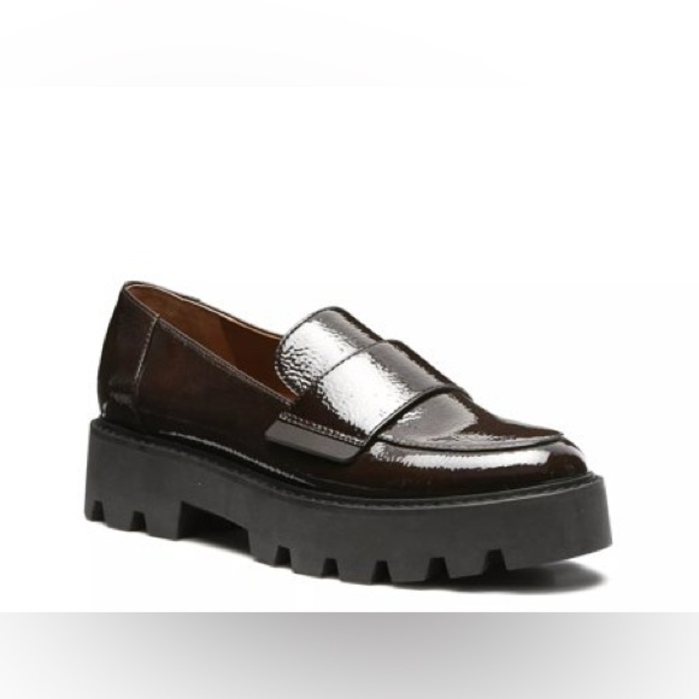 Franco Sarto Black Patent Leather Loafers